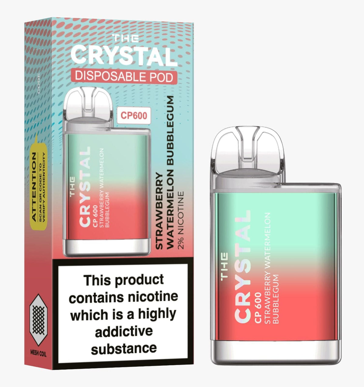 The Crystal CP600 Disposable Vape in UK Box of 10