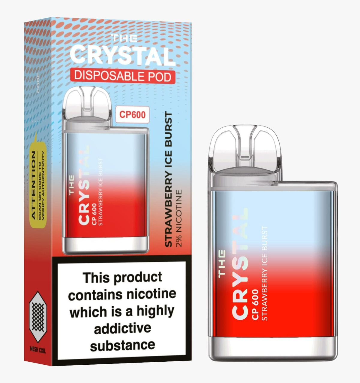 The Crystal CP600 Disposable Vape in UK Box of 10