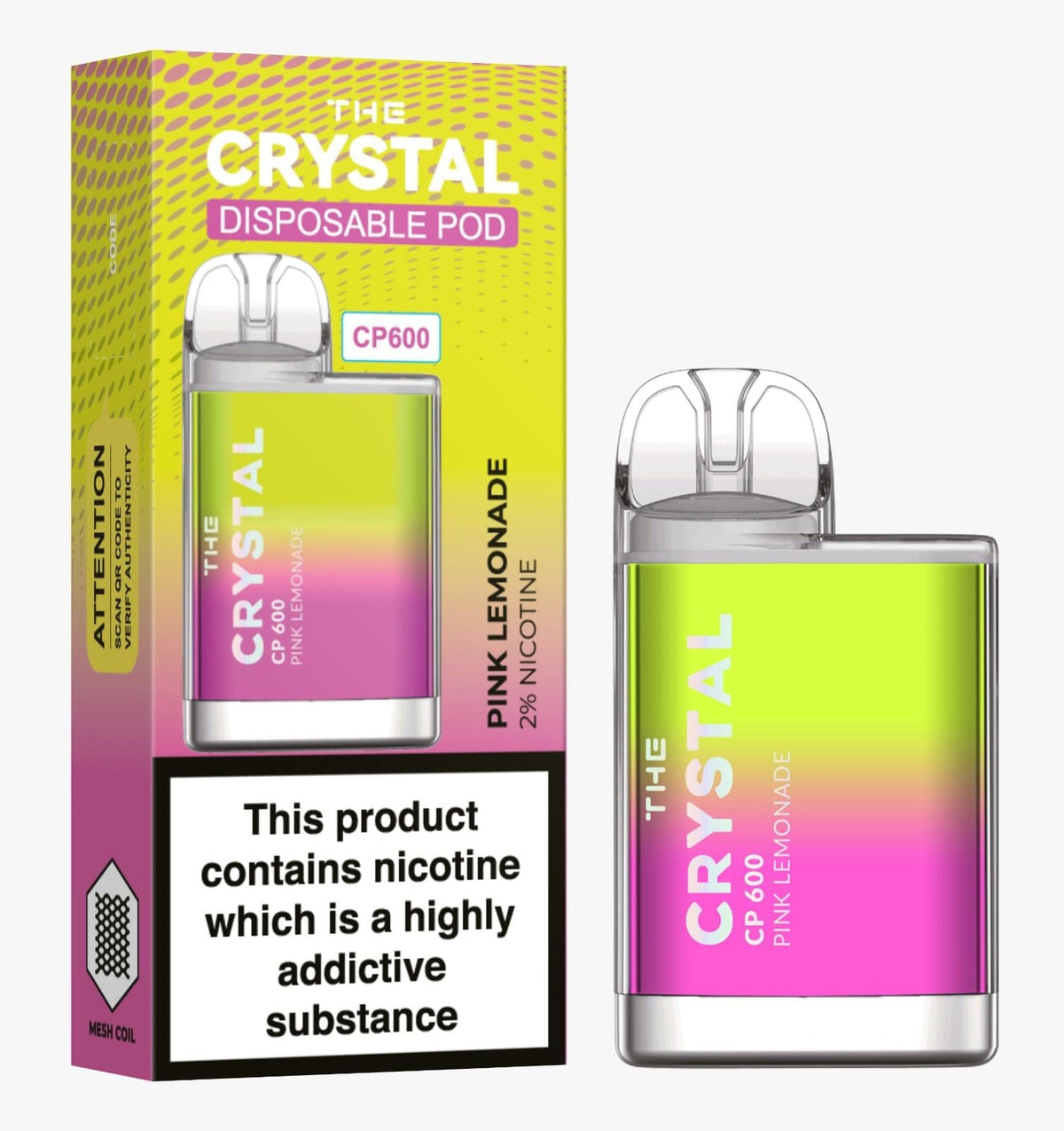 The Crystal CP600 Disposable Vape in UK Box of 10