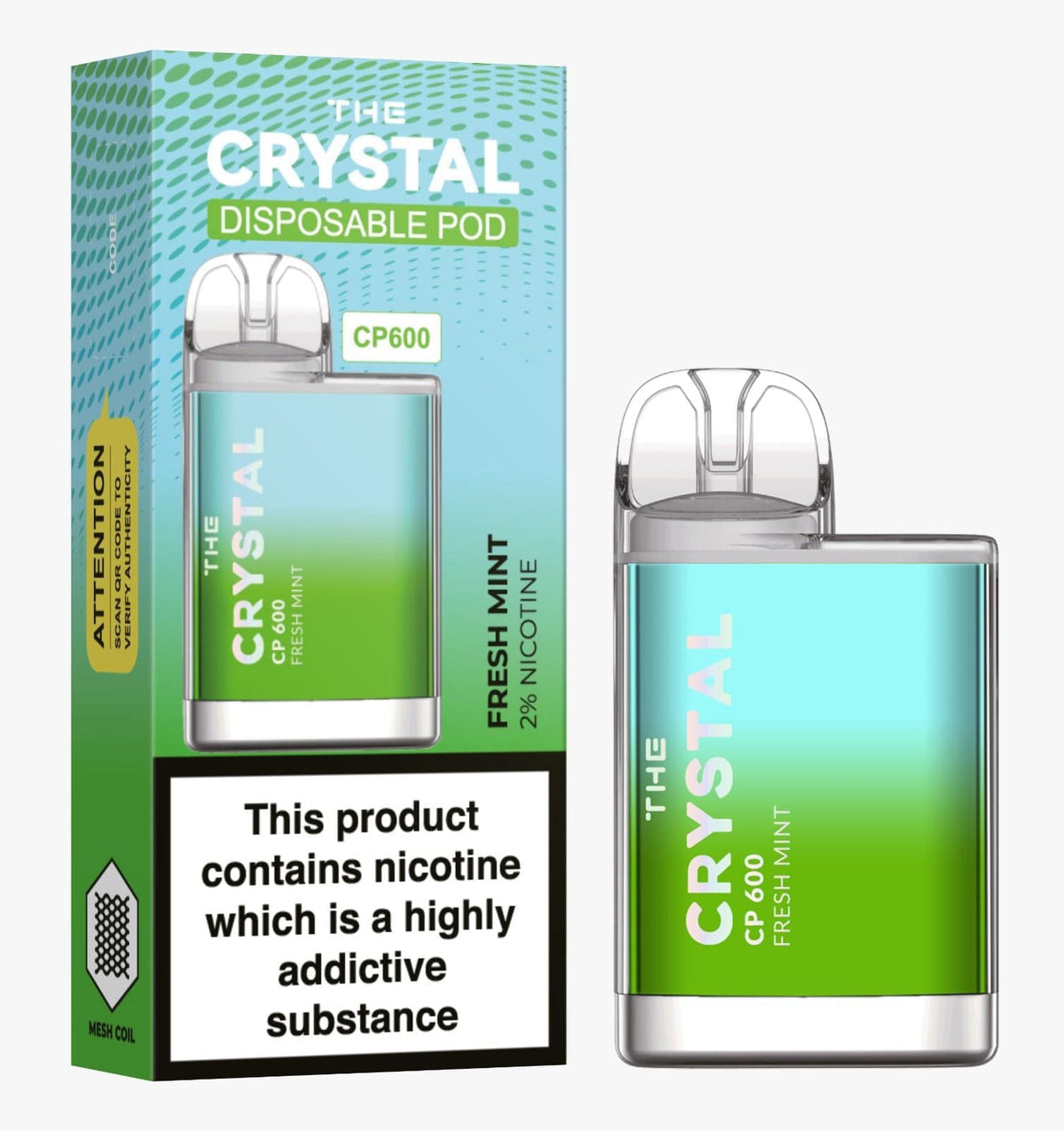 The Crystal CP600 Disposable Vape in UK Box of 10