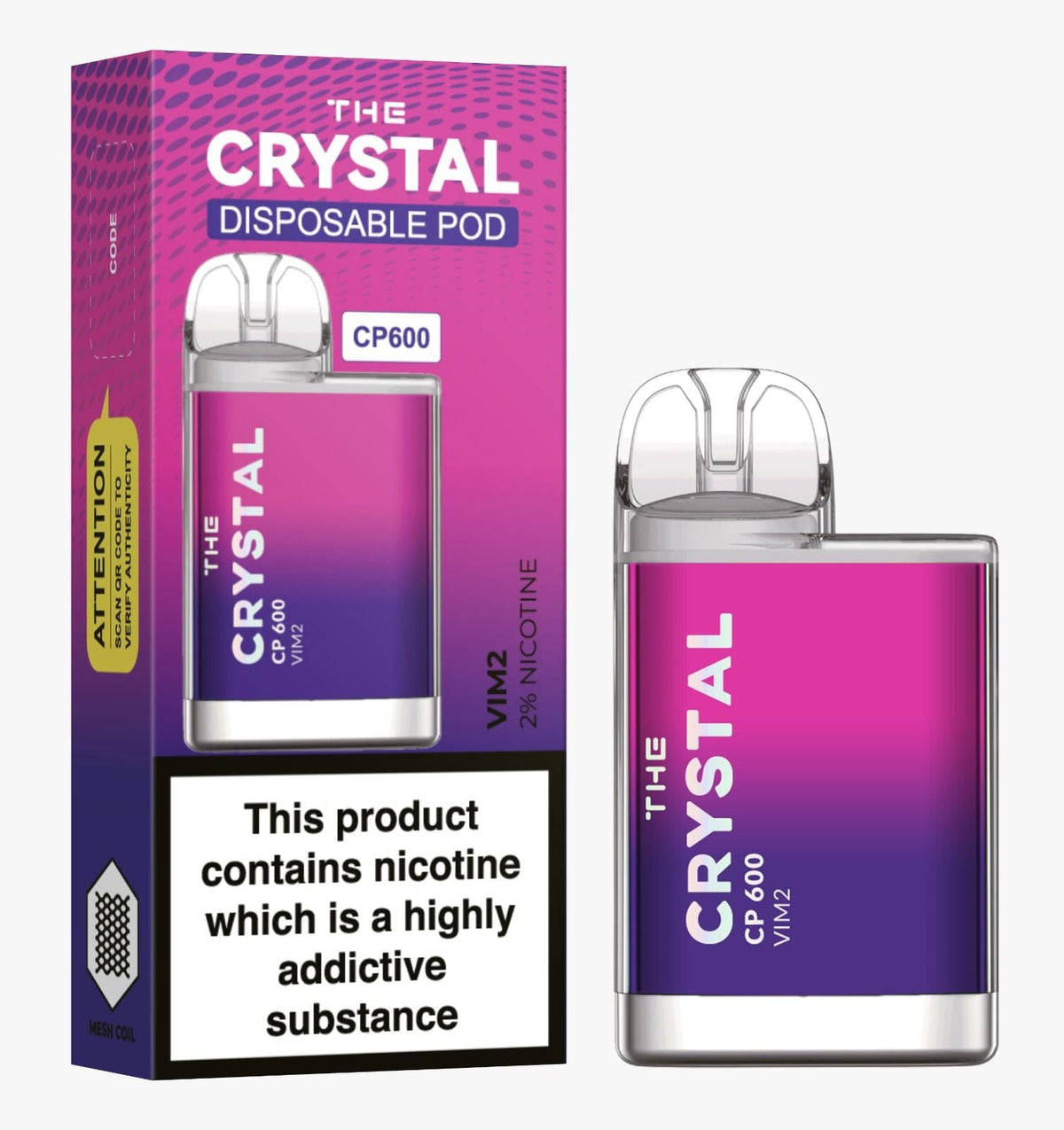 The Crystal CP600 Disposable Vape in UK Box of 10