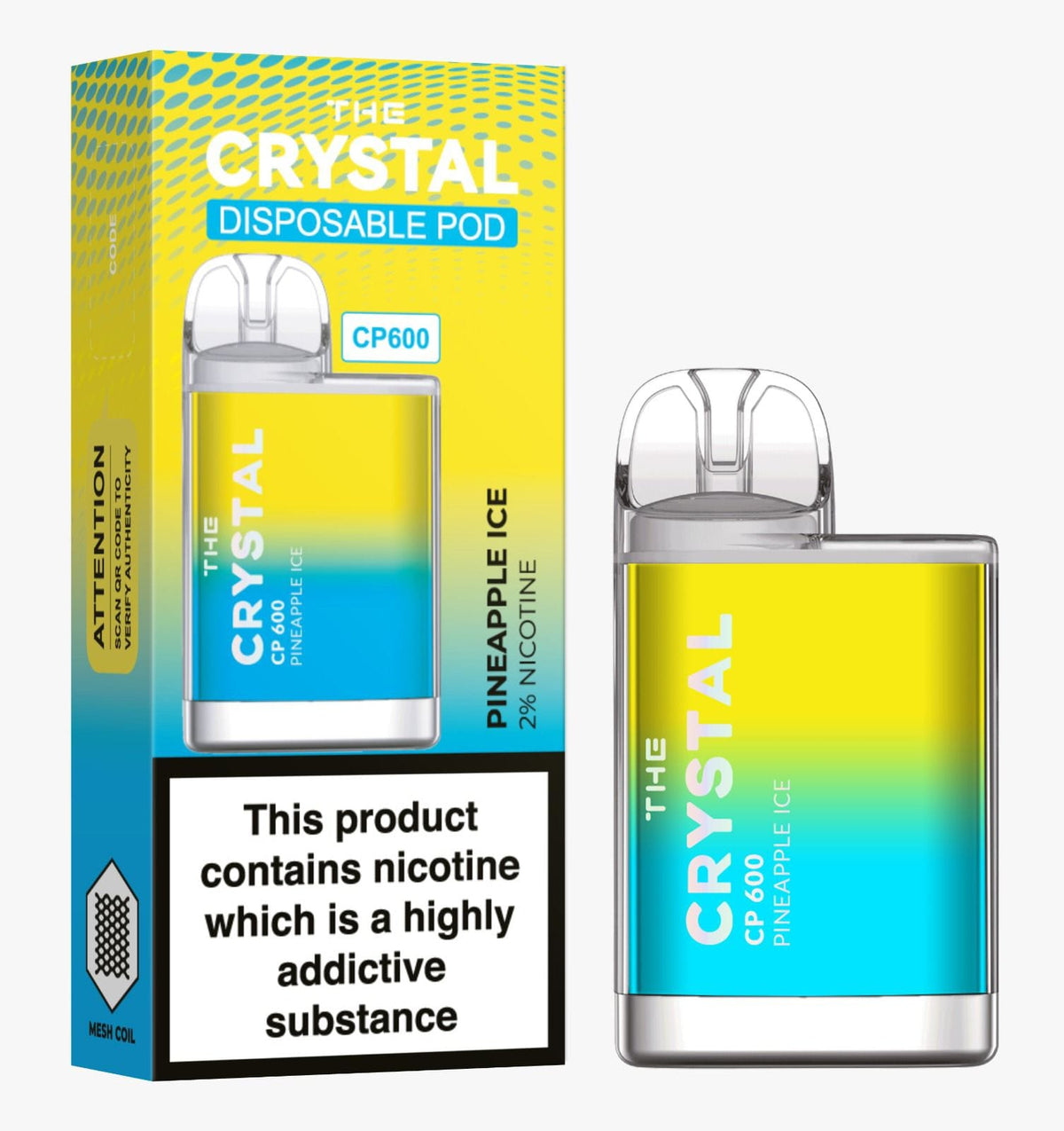 The Crystal CP600 Disposable Vape in UK Box of 10