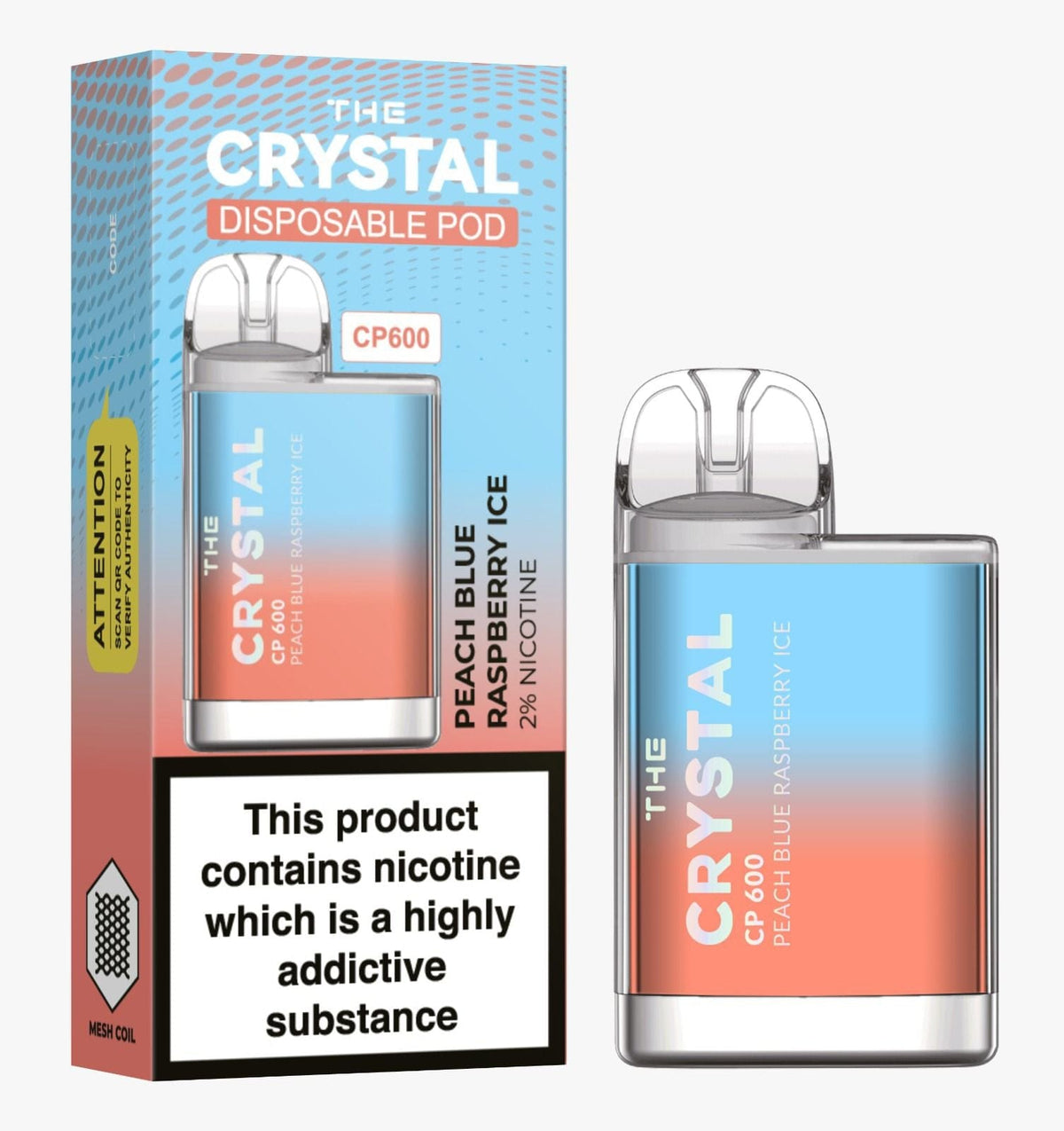 The Crystal CP600 Disposable Vape in UK Box of 10