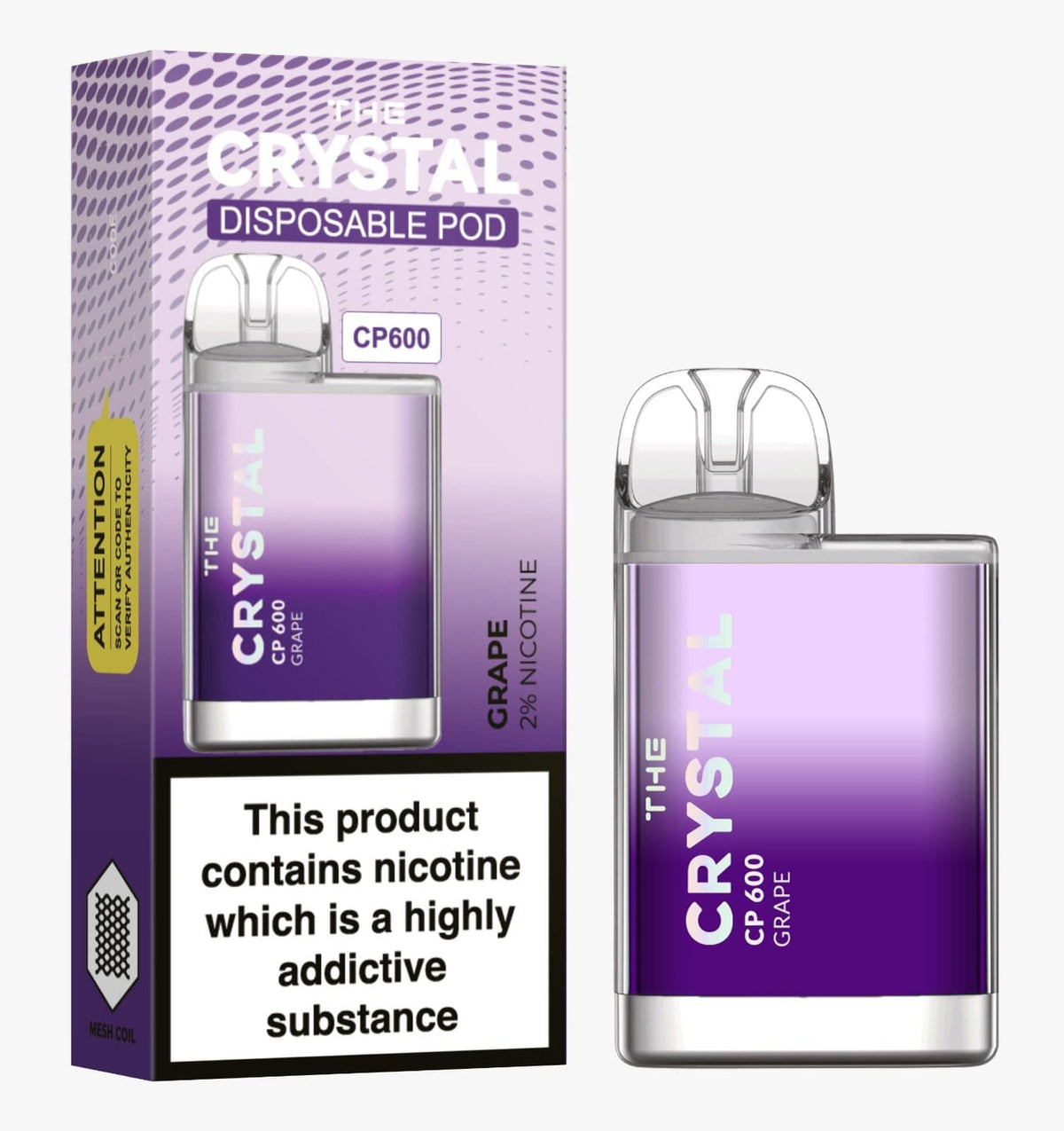 The Crystal CP600 Disposable Vape in UK Box of 10