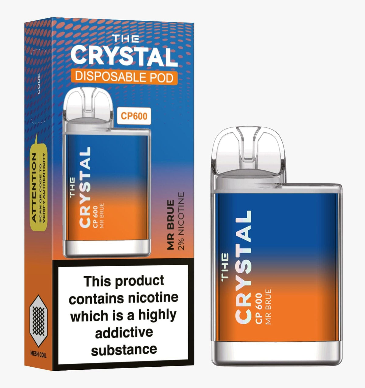 The Crystal CP600 Disposable Vape in UK Box of 10