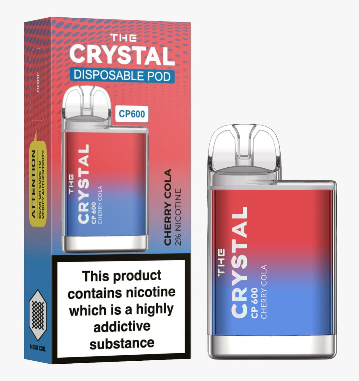 The Crystal CP600 Disposable Vape in UK Box of 10