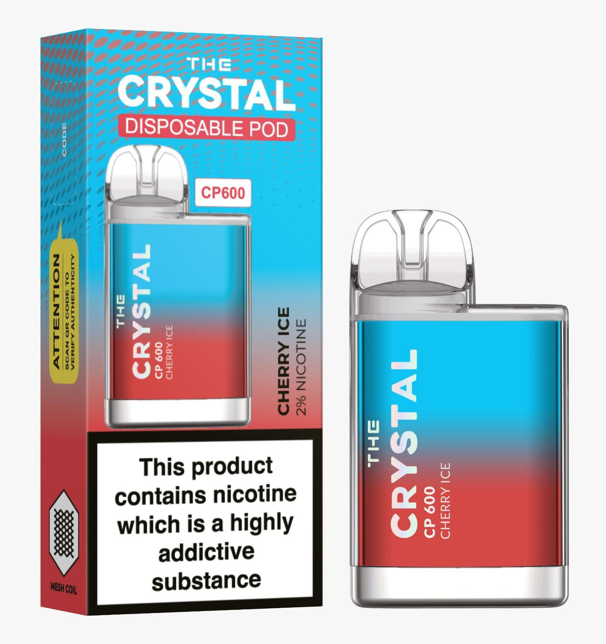The Crystal CP600 Disposable Vape in UK Box of 10