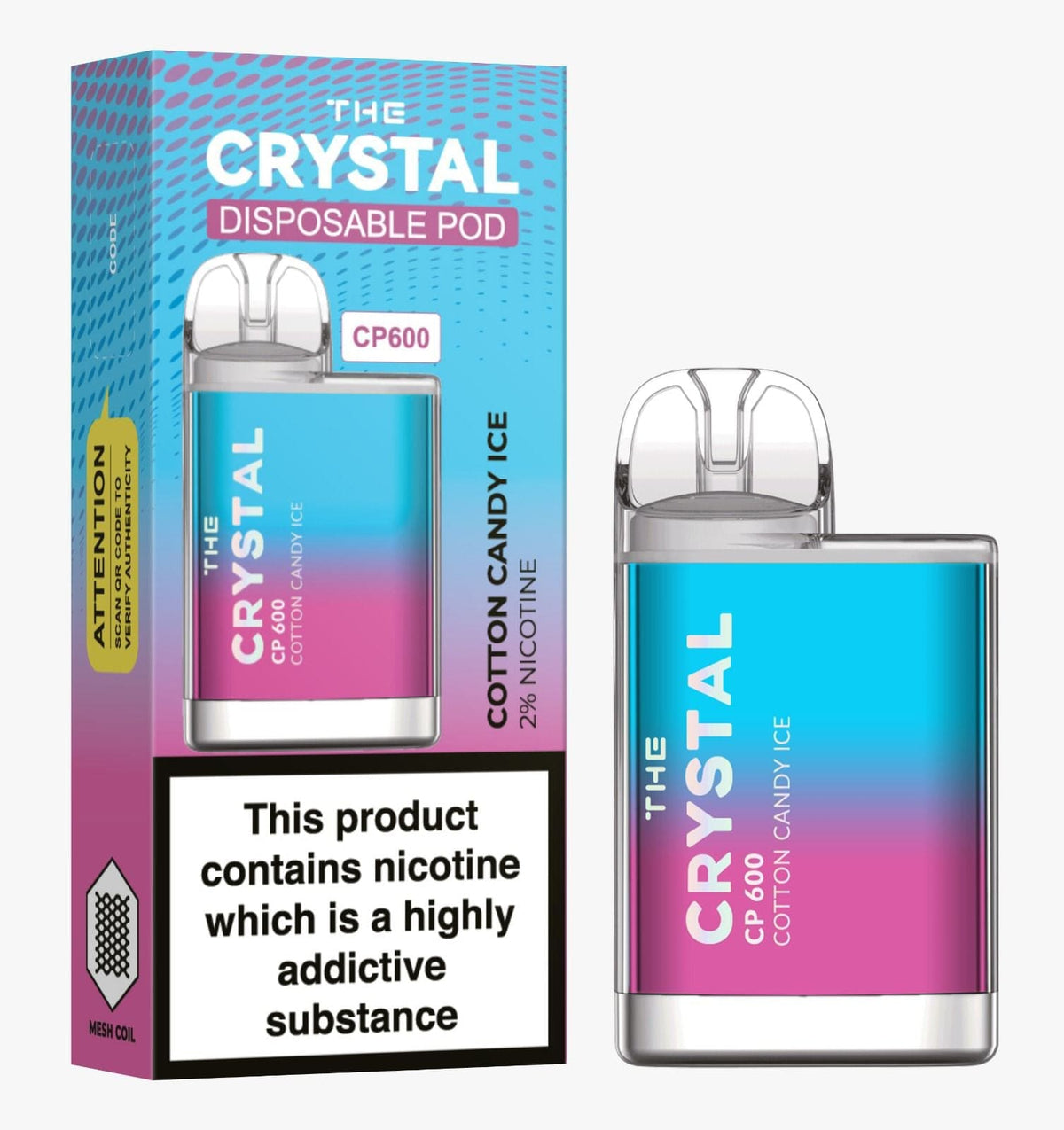The Crystal CP600 Disposable Vape in UK Box of 10