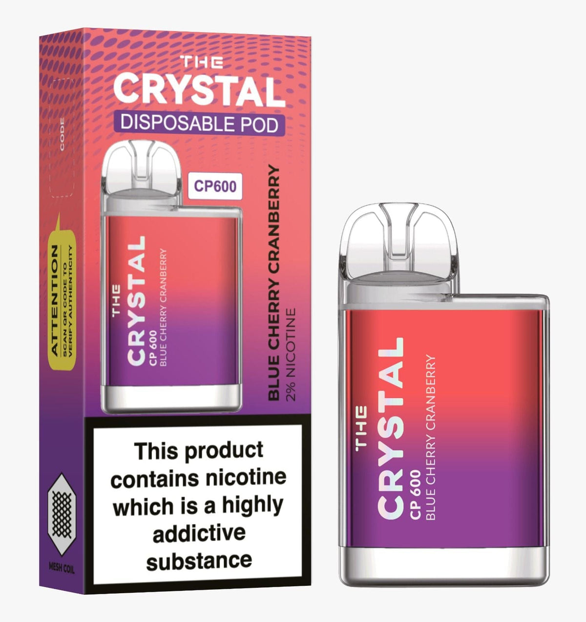 The Crystal CP600 Disposable Vape in UK Box of 10