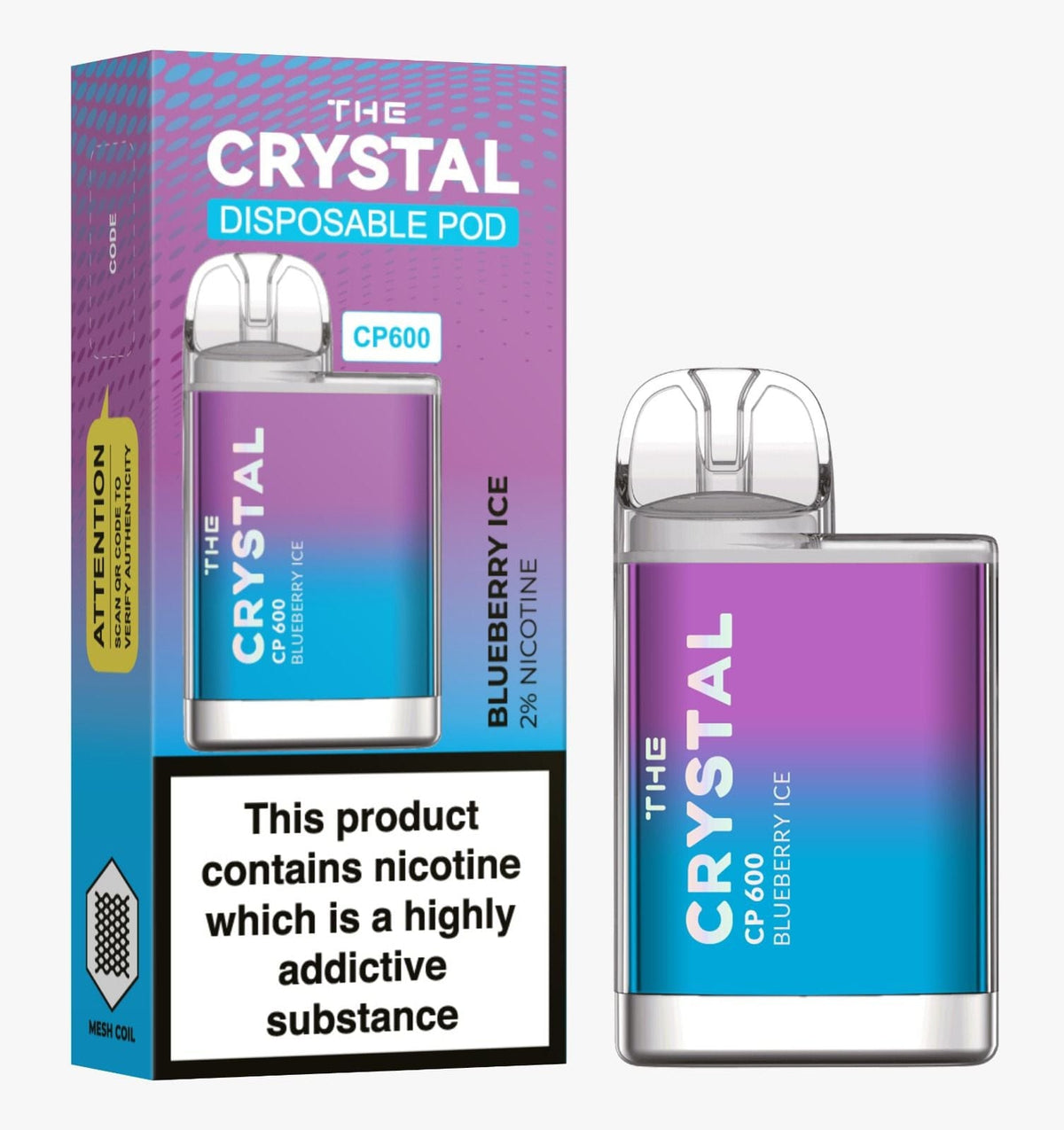 The Crystal CP600 Disposable Vape in UK Box of 10