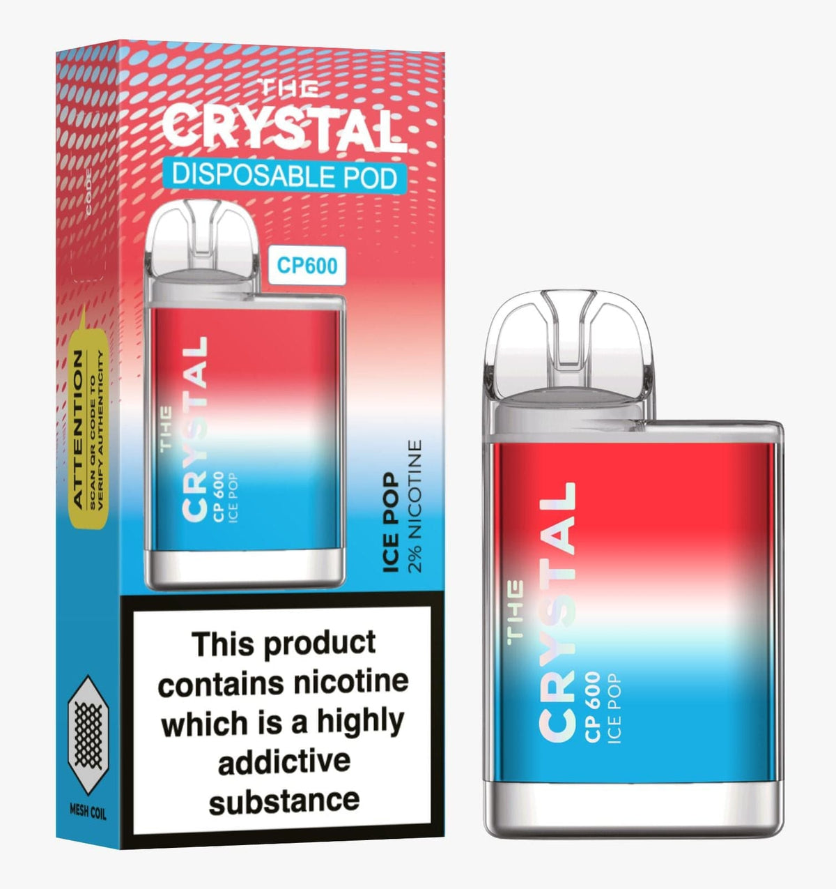 The Crystal CP600 Disposable Vape in UK Box of 10
