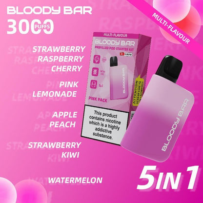 5 in 1 Bloody Mary 3000 Puffs Prefilled Pod Kit (Box of 5)