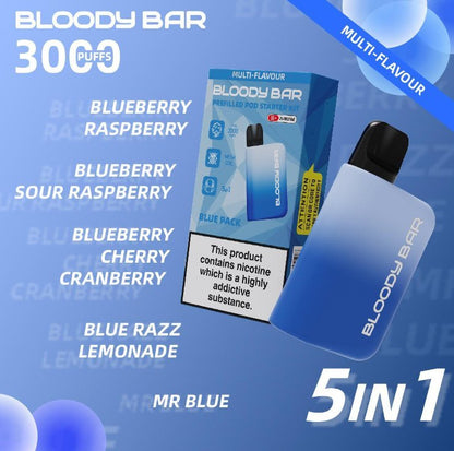 5 in 1 Bloody Mary 3000 Puffs Prefilled Pod Kit (Box of 5)