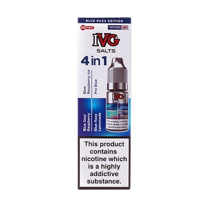 Blue Razz Edition 4 in 1 (4 x 10ml) Nic Salt E-Liquid by IVG