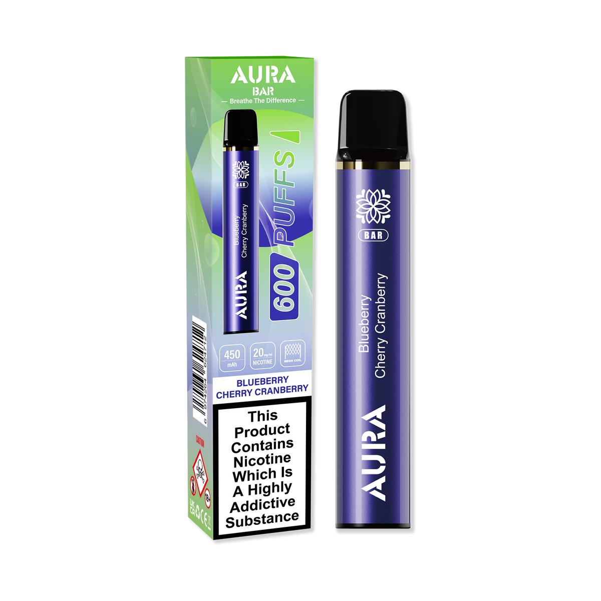 Aura Bar 600 Puffs Disposable Vape Pod Box of 10