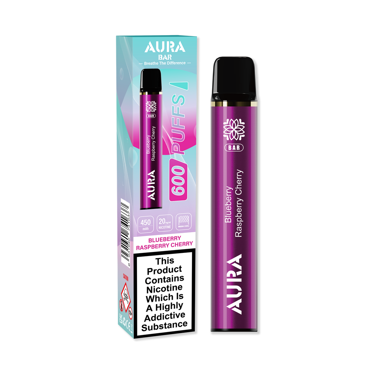 Aura Bar 600 Puffs Disposable Vape Pod Box of 10