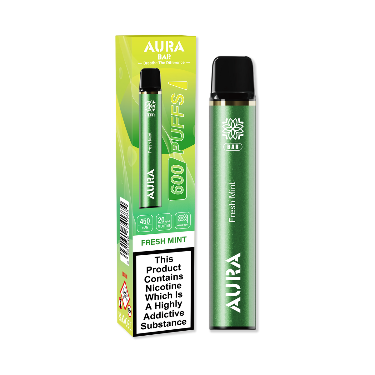 Aura Bar 600 Puffs Disposable Vape Pod Box of 10