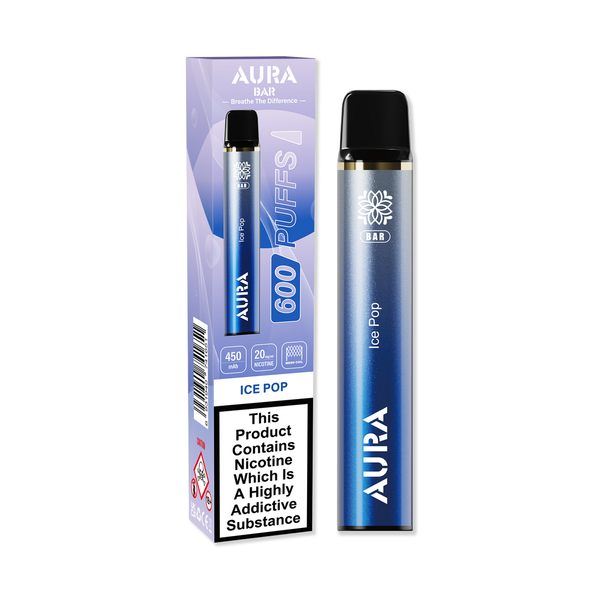 Aura Bar 600 Puffs Disposable Vape Pod Box of 10