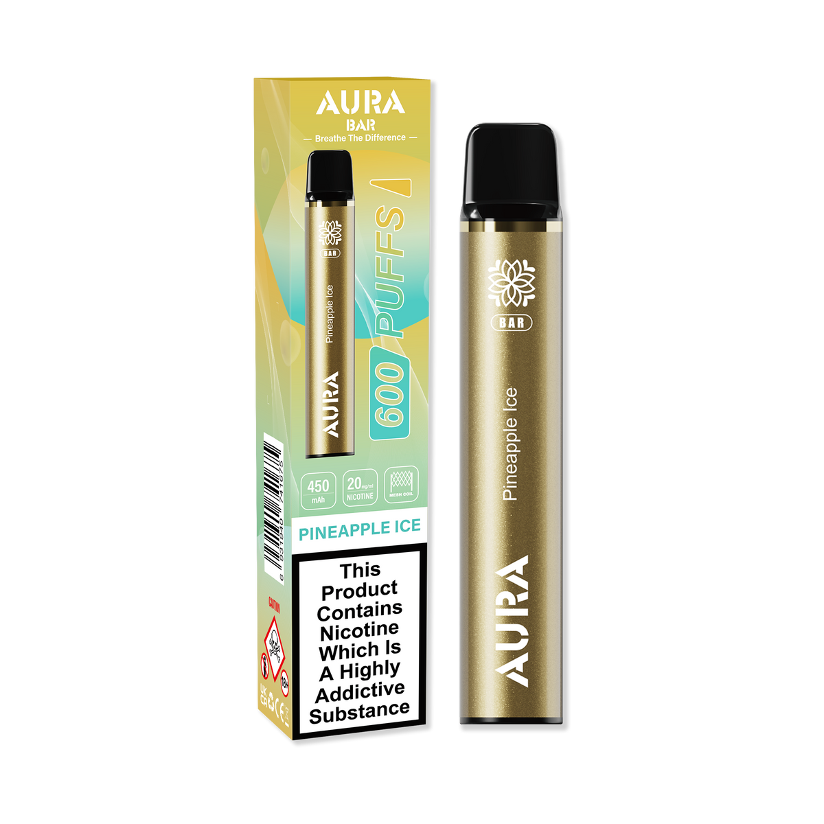 Aura Bar 600 Puffs Disposable Vape Pod Box of 10