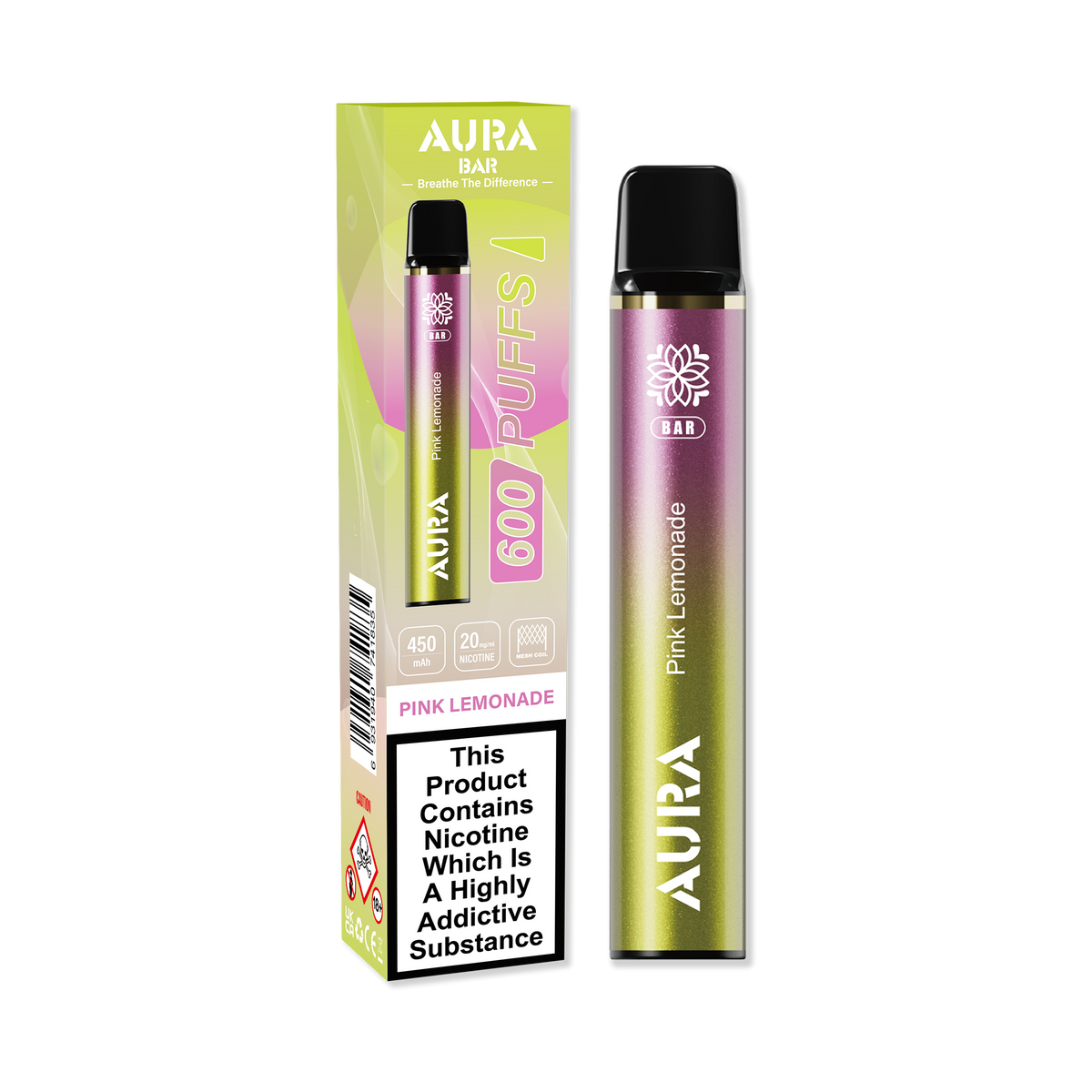 Aura Bar 600 Puffs Disposable Vape Pod Box of 10