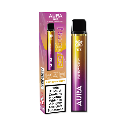 Aura Bar 600 Puffs Disposable Vape Pod Box of 10