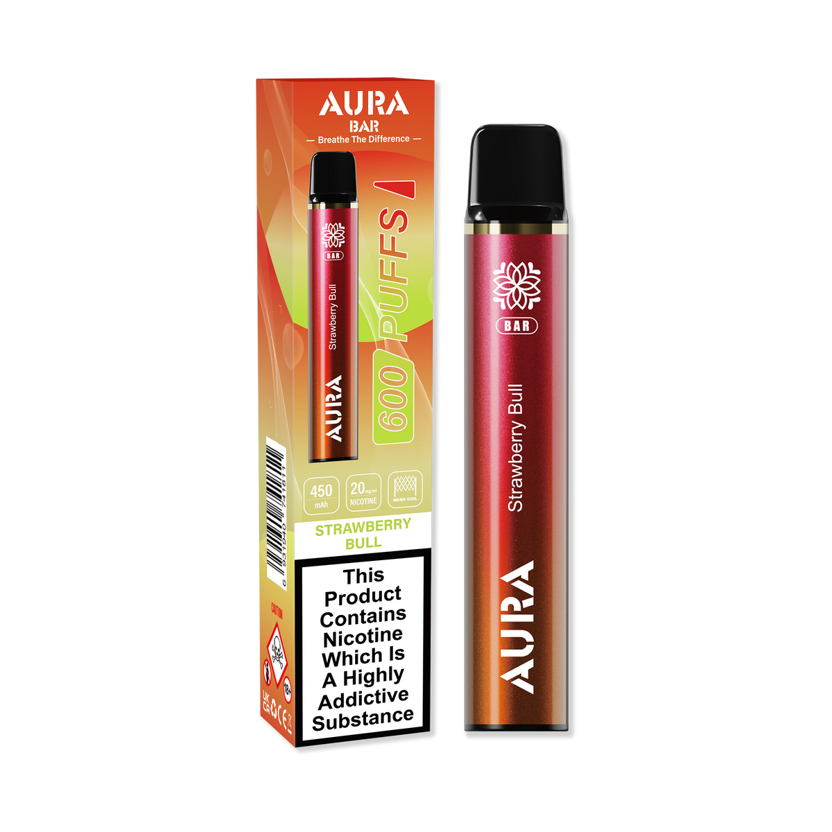 Aura Bar 600 Puffs Disposable Vape Pod Box of 10