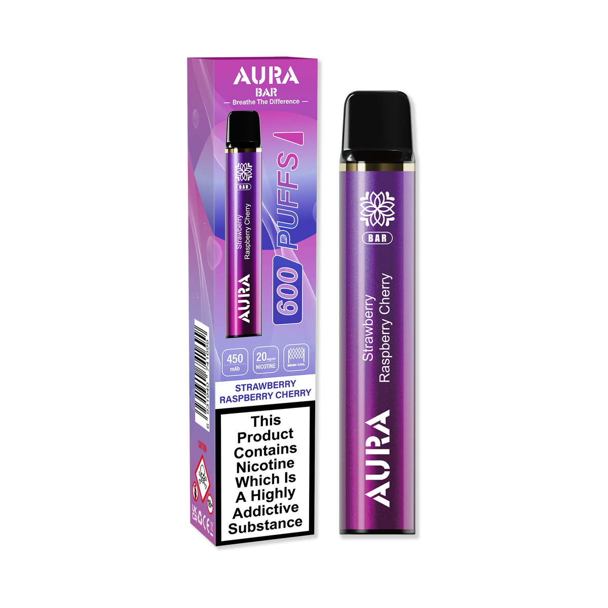 Aura Bar 600 Puffs Disposable Vape Pod Box of 10