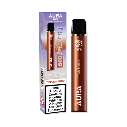 Aura Bar 600 Puffs Disposable Vape Pod Box of 10