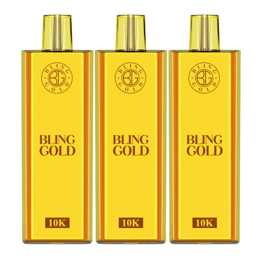 Bling Gold 10000 Disposable Vape Puff Pod Bar Pack of 10