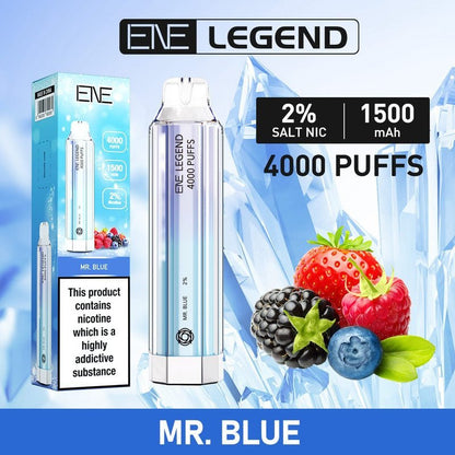 Ene Crystal Legend 4000 Disposable Vape Puff Bar - Box of 10