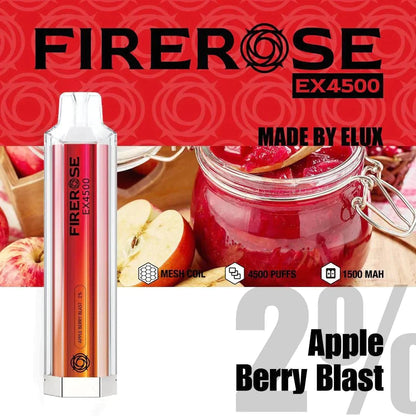 Firerose EX4500 Disposable Vape Puff Pod Devicein the UK| Box of 10