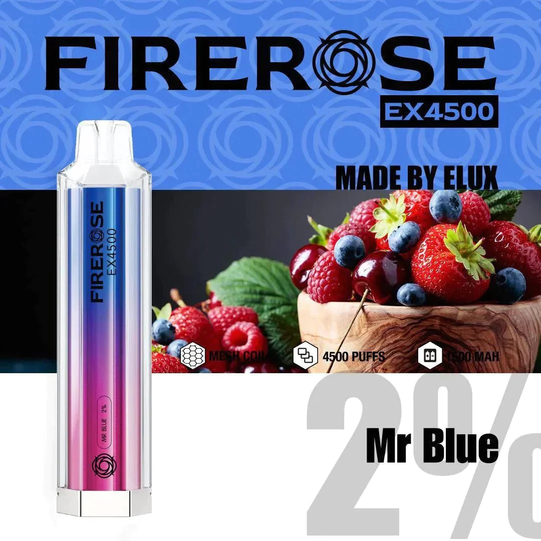 Firerose EX4500 Disposable Vape Puff Pod Devicein the UK| Box of 10