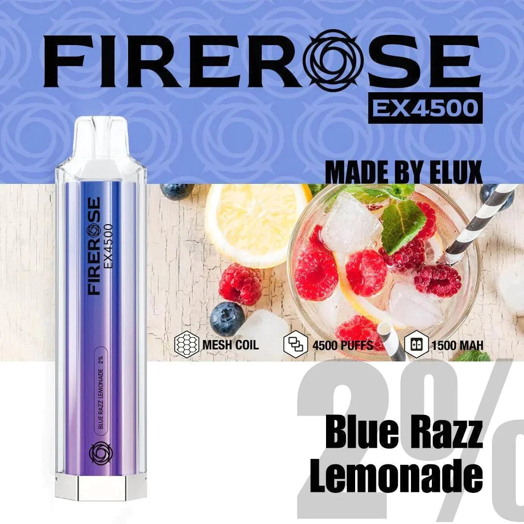 Firerose EX4500 Disposable Vape Puff Pod Devicein the UK| Box of 10