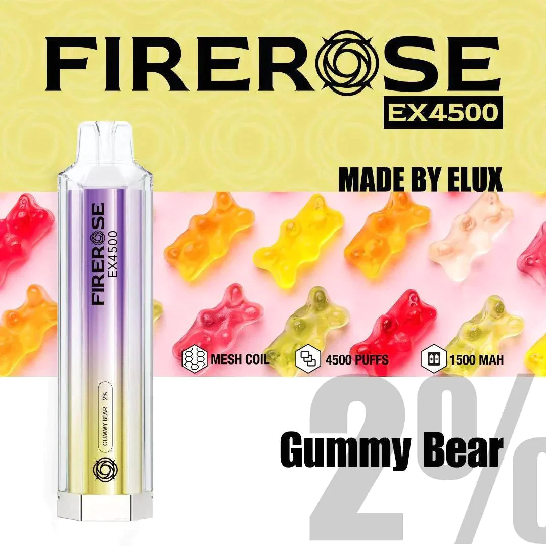 Firerose EX4500 Disposable Vape Puff Pod Devicein the UK| Box of 10