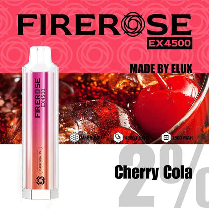 Firerose EX4500 Disposable Vape Puff Pod Devicein the UK| Box of 10