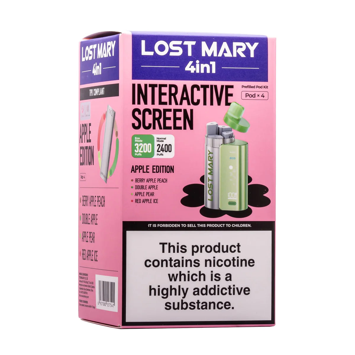 4 In 1 Lost Mary 3200 Puffs Pre-Filled Pod Vape Kit