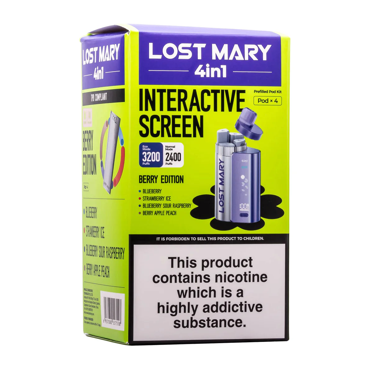 4 In 1 Lost Mary 3200 Puffs Pre-Filled Pod Vape Kit