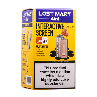 4 In 1 Lost Mary 3200 Puffs Pre-Filled Pod Vape Kit