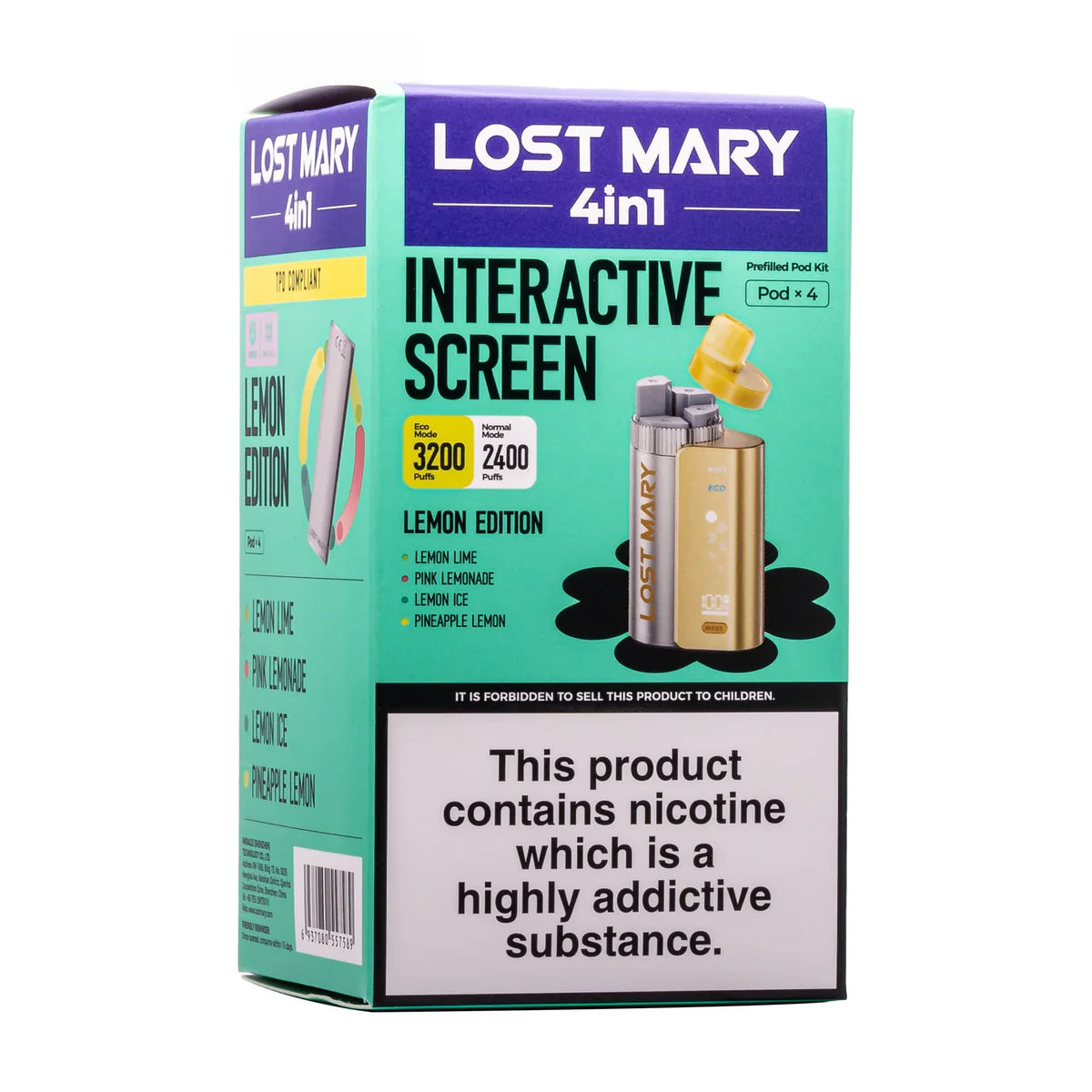 4 In 1 Lost Mary 3200 Puffs Pre-Filled Pod Vape Kit