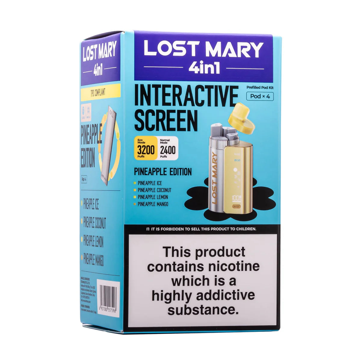 4 In 1 Lost Mary 3200 Puffs Pre-Filled Pod Vape Kit