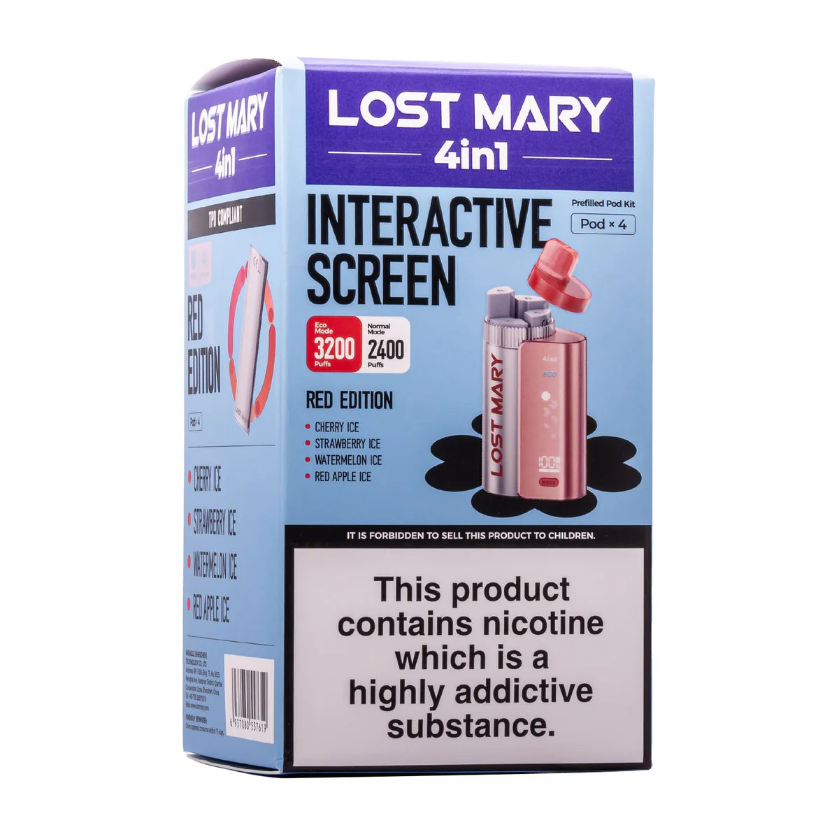 4 In 1 Lost Mary 3200 Puffs Pre-Filled Pod Vape Kit