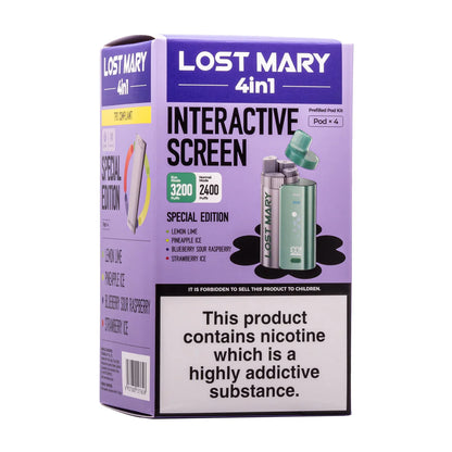 4 In 1 Lost Mary 3200 Puffs Pre-Filled Pod Vape Kit