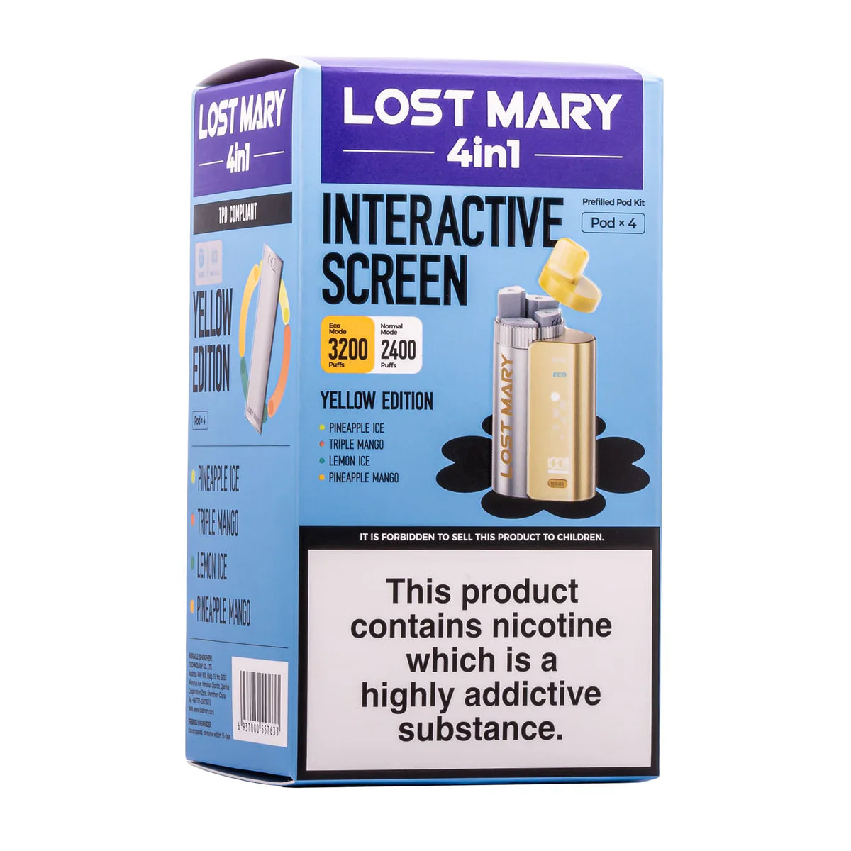 4 In 1 Lost Mary 3200 Puffs Pre-Filled Pod Vape Kit