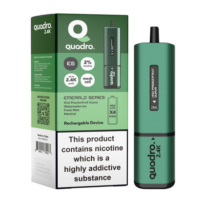 Quadro 2400 Puffs 4 in 1 Disposable Vape Device