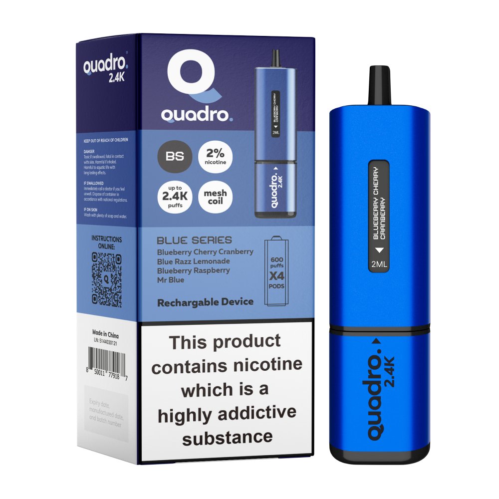 Quadro 2400 Puffs 4 in 1 Disposable Vape Device