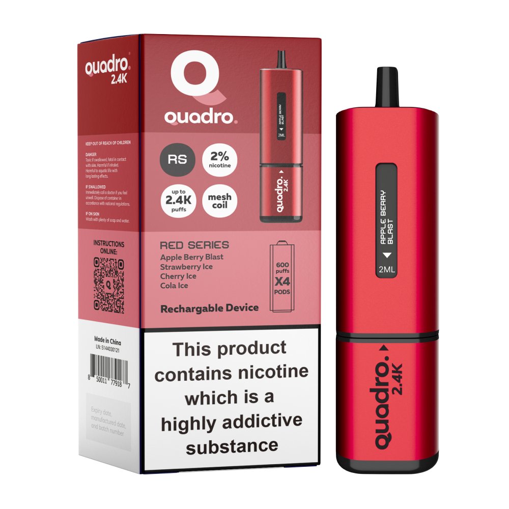 Quadro 2400 Puffs 4 in 1 Disposable Vape Device